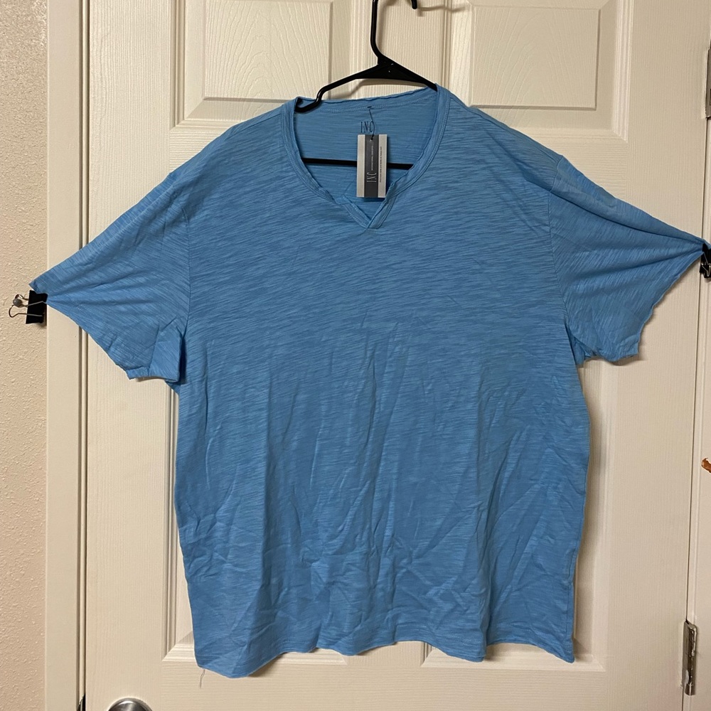 INC Blue V-neck T-Shirt XXL New With Tags
